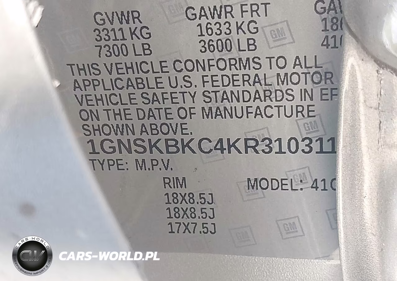 2019 Chevrolet Tahoe Lt VIN:1GNSKBKC4KR310311 - 9