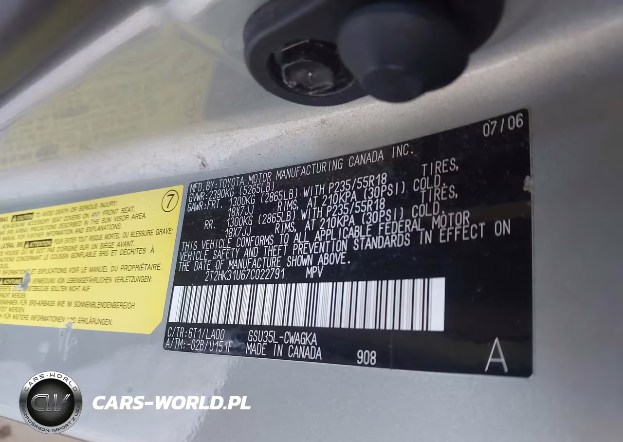 2007 Lexus Rx 350 VIN:2T2HK31U67C022791 - 9
