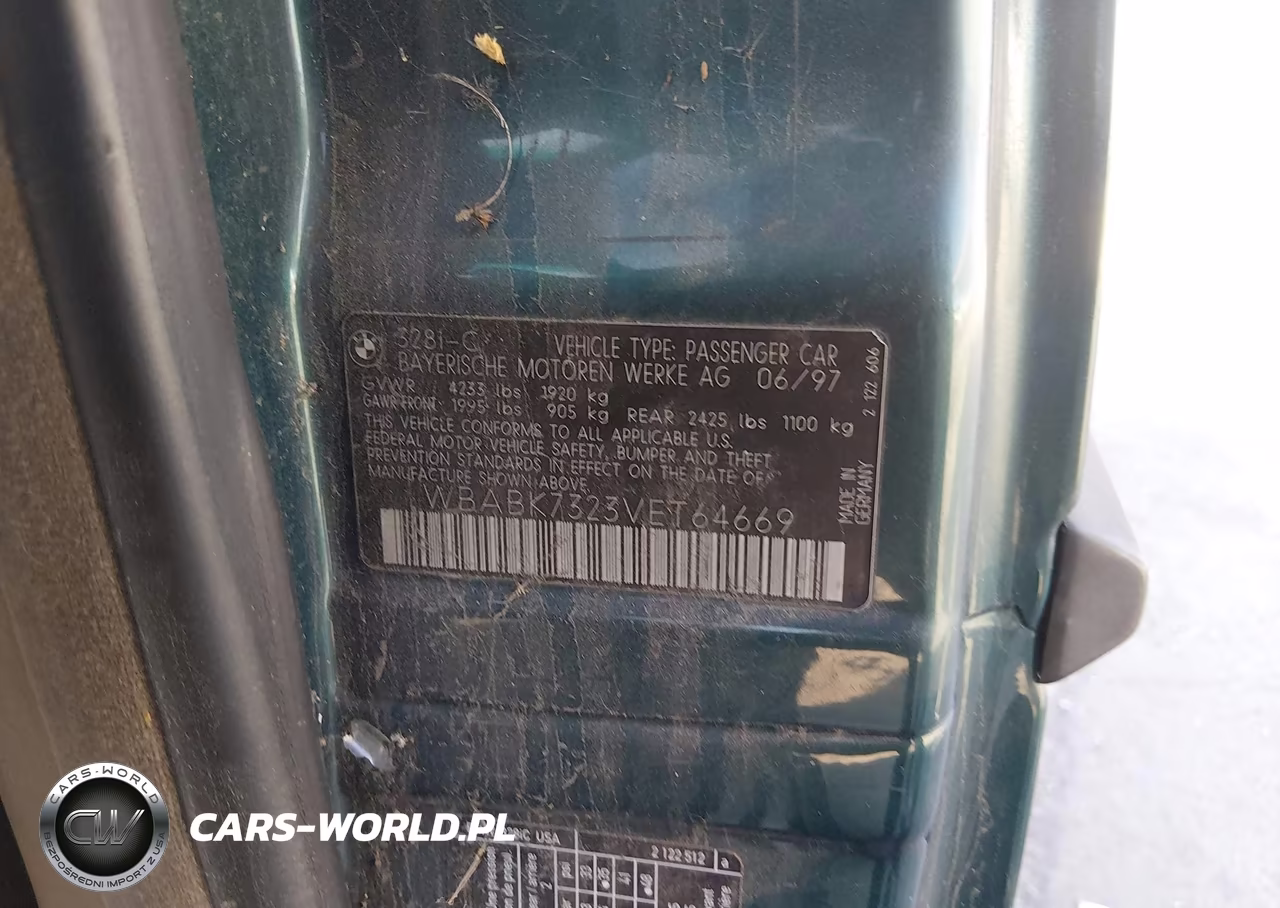1997 BMW 328Ic VIN:WBABK7323VET64669 - 9