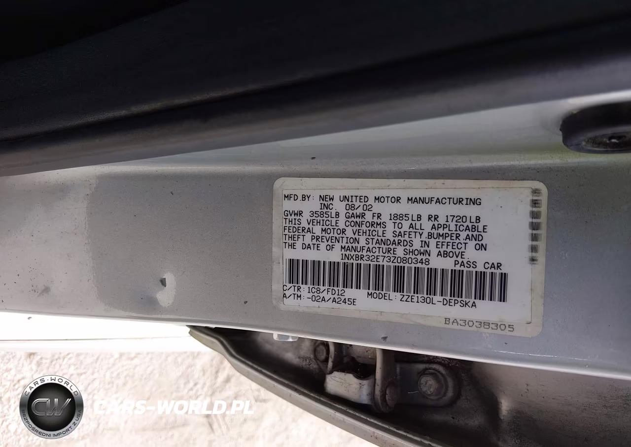 2003 Toyota Corolla S VIN:1NXBR32E73Z080348 - 9