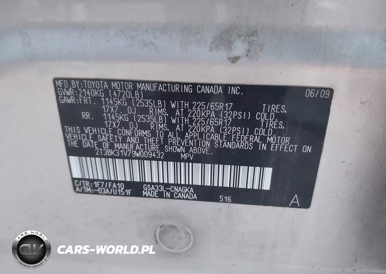 2009 Toyota Rav4 Limited V6 VIN:2T3BK31V79W009432 - 9