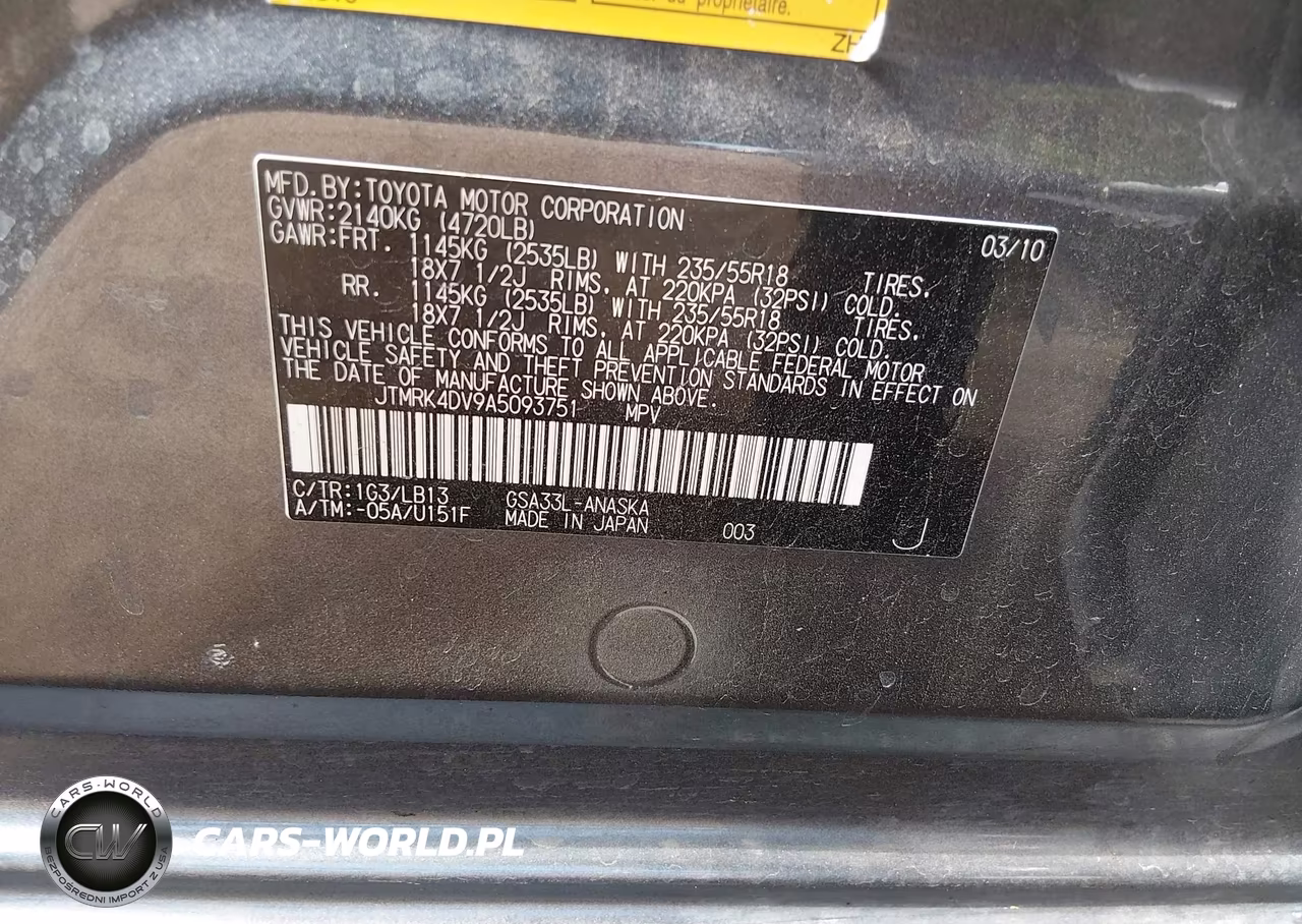 2010 Toyota Rav4 Sport V6 VIN:JTMRK4DV9A5093751 - 9