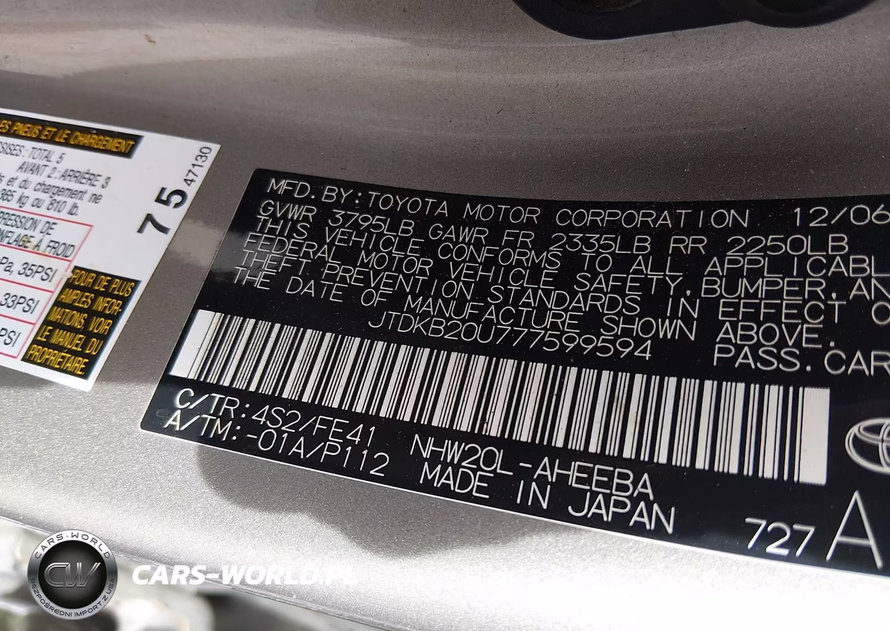 2007 Toyota Prius VIN:JTDKB20U777599594 - 9