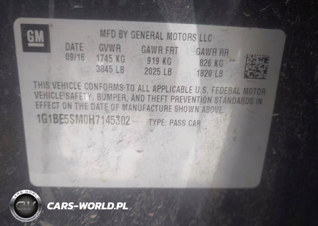 2017 Chevrolet Cruze Lt Auto VIN:1G1BE5SM0H7145302 - 9