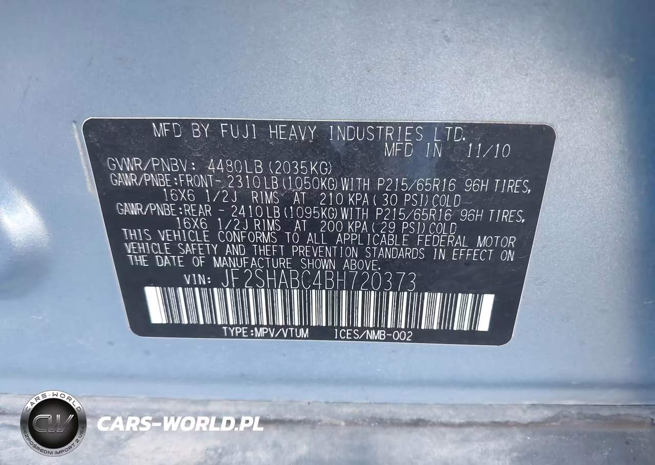 2011 Subaru Forester 2.5X VIN:JF2SHABC4BH720373 - 9