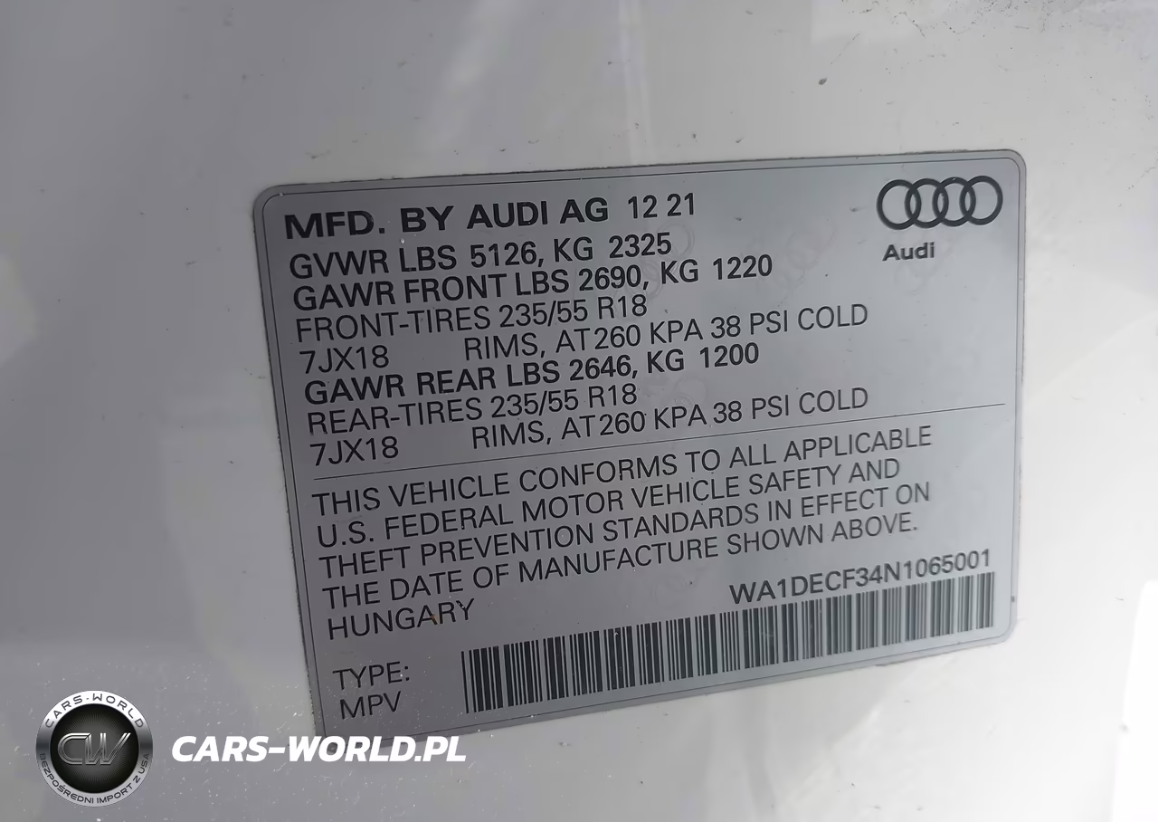2022 Audi Q3 Premium 45 Tfsi S Line Quattro Tiptronic VIN:WA1DECF34N1065001 - 9