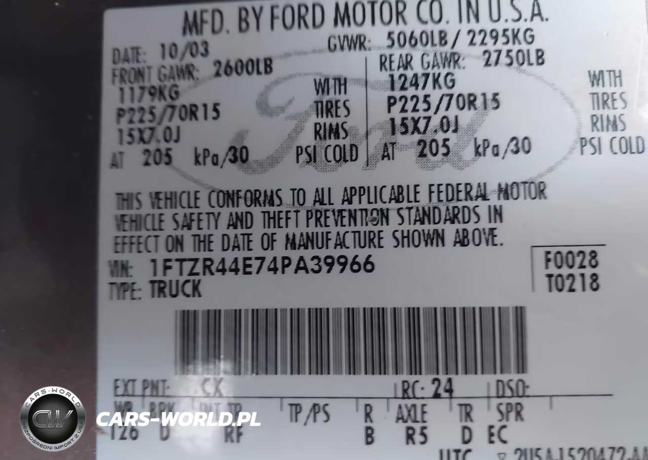 2004 Ford Ranger Super Cab VIN:1FTZR44E74PA39966 - 9