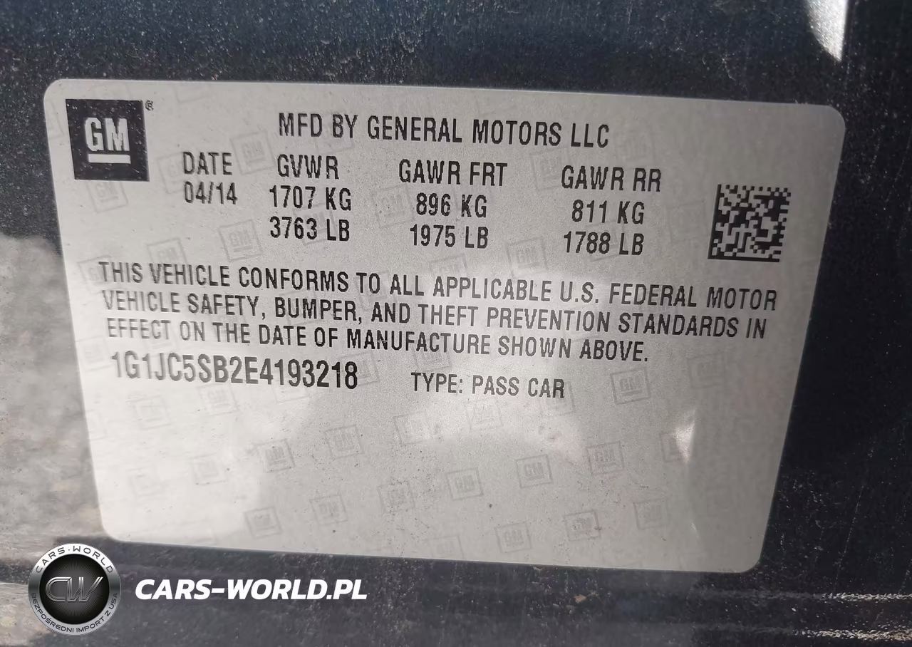 2014 Chevrolet Sonic Lt Auto VIN:1G1JC5SB2E4193218 - 9