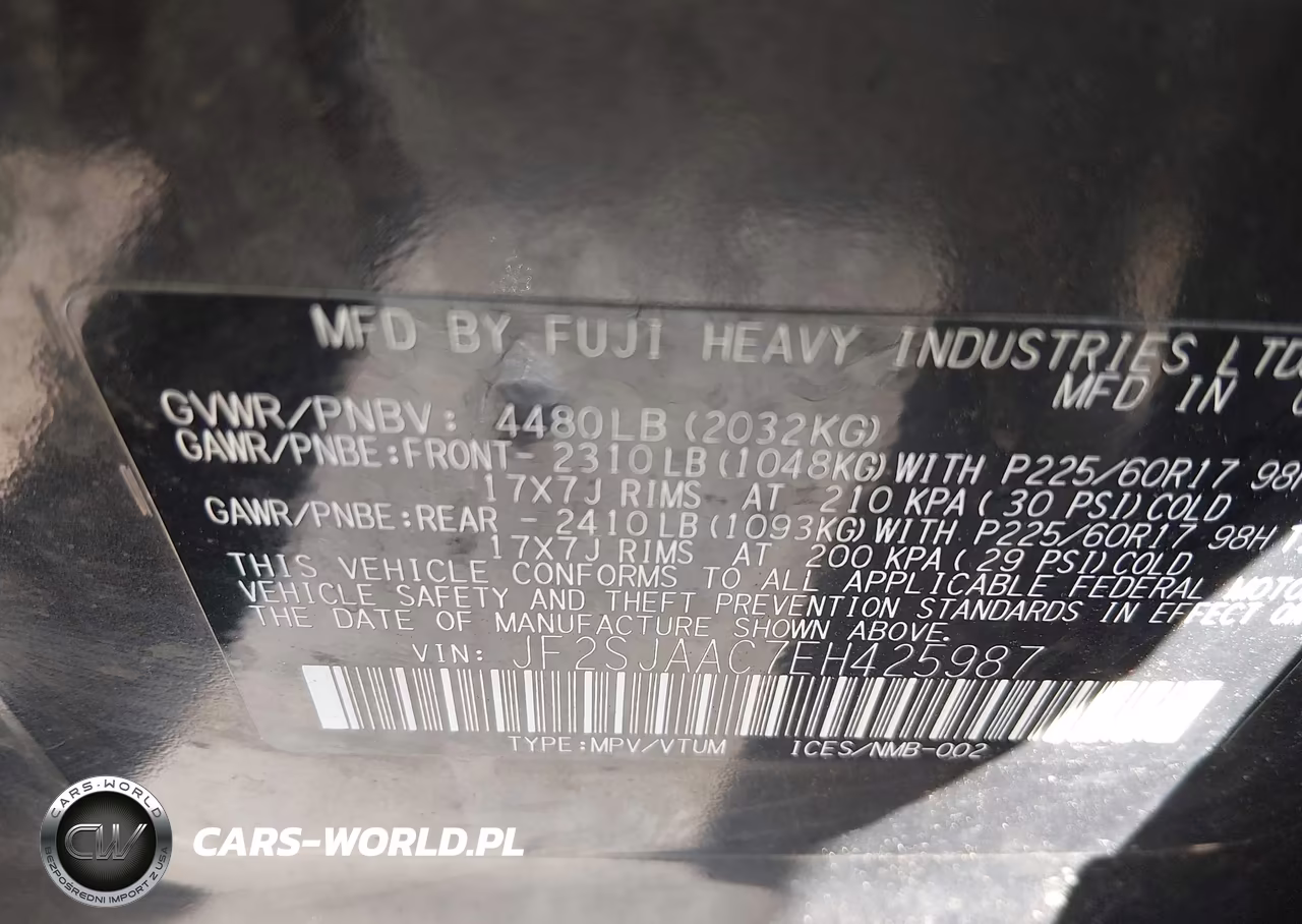 2014 Subaru Forester 2.5I VIN:JF2SJAAC7EH425987 - 9