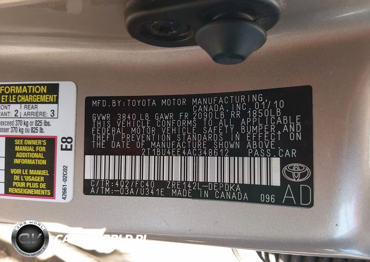 2010 Toyota Corolla Le VIN:2T1BU4EE4AC348612 - 9