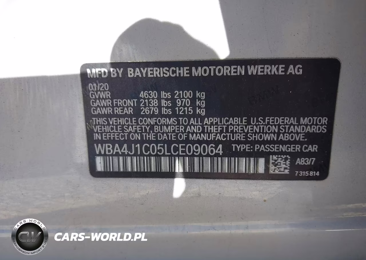 2020 BMW 430I Gran Coupe VIN:WBA4J1C05LCE09064 - 9