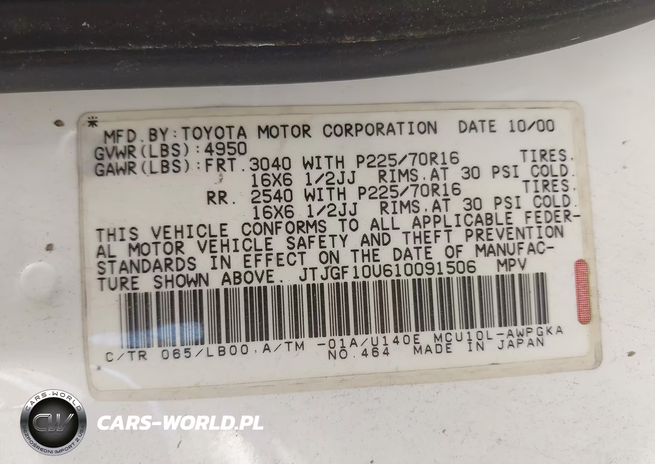 2001 Lexus Rx 300 VIN:JTJGF10U610091506 - 9