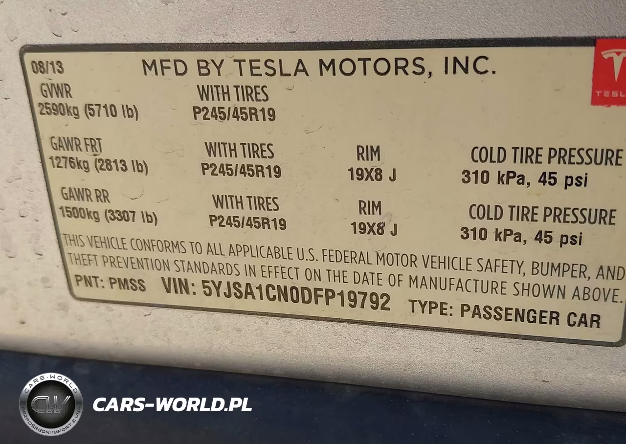 2013 Tesla Model S VIN:5YJSA1CN0DFP19792 - 9