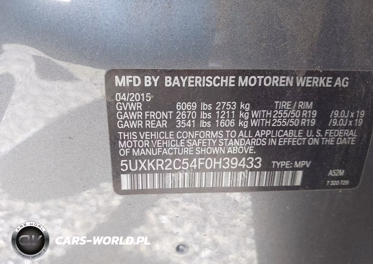 2015 BMW X5 Sdrive35I VIN:5UXKR2C54F0H39433 - 9