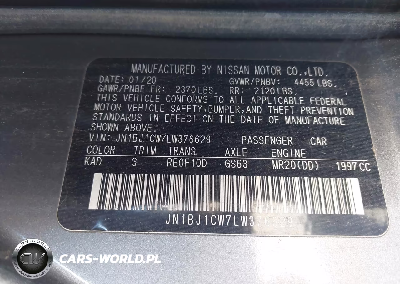 2020 Nissan Rogue Sport Sl Awd Xtronic Cvt VIN:JN1BJ1CW7LW376629 - 9