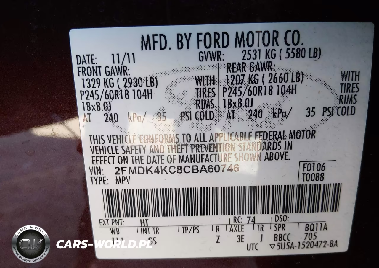 2012 Ford Edge Limited VIN:2FMDK4KC8CBA60746 - 9