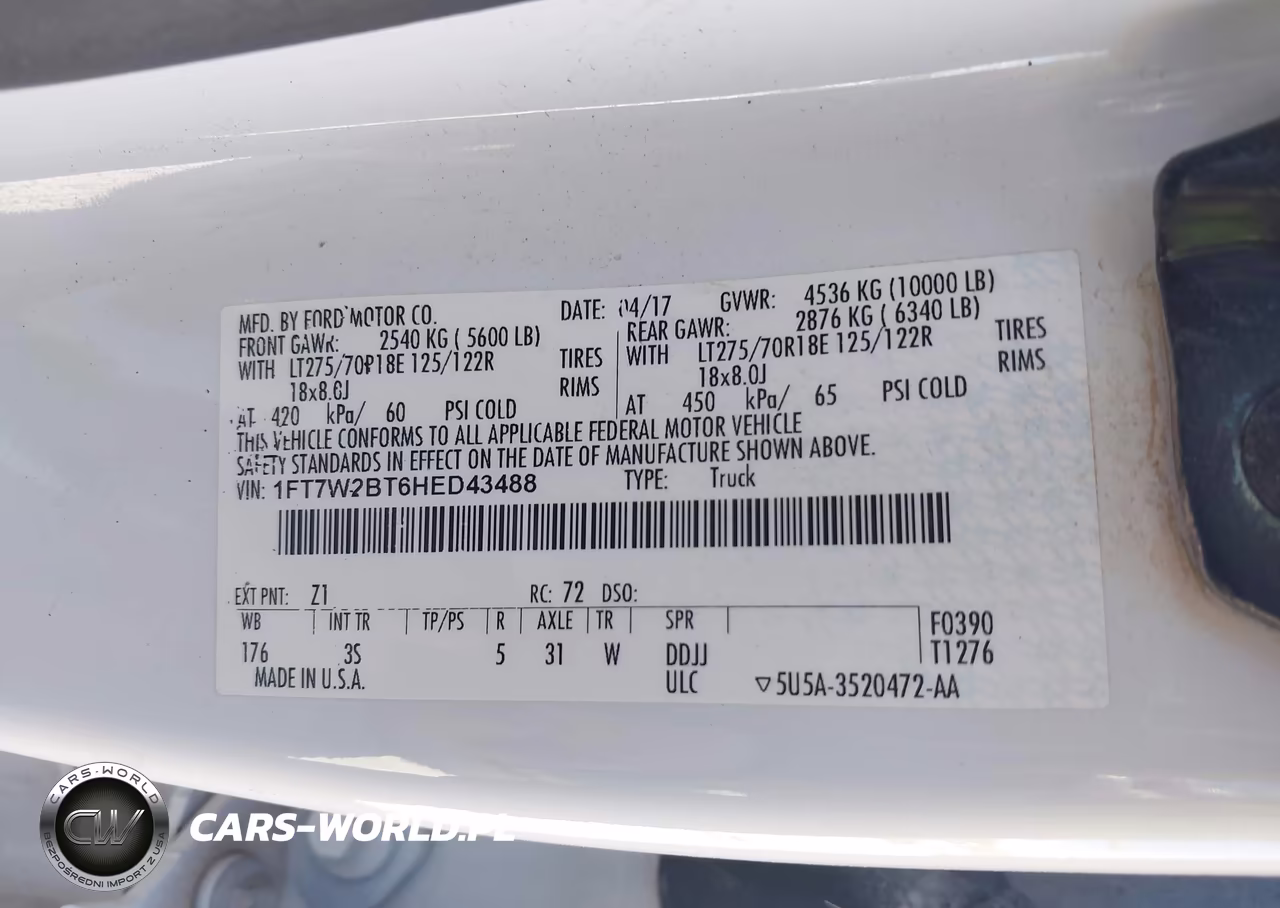 2017 Ford F-250 Xlt VIN:1FT7W2BT6HED43488 - 9