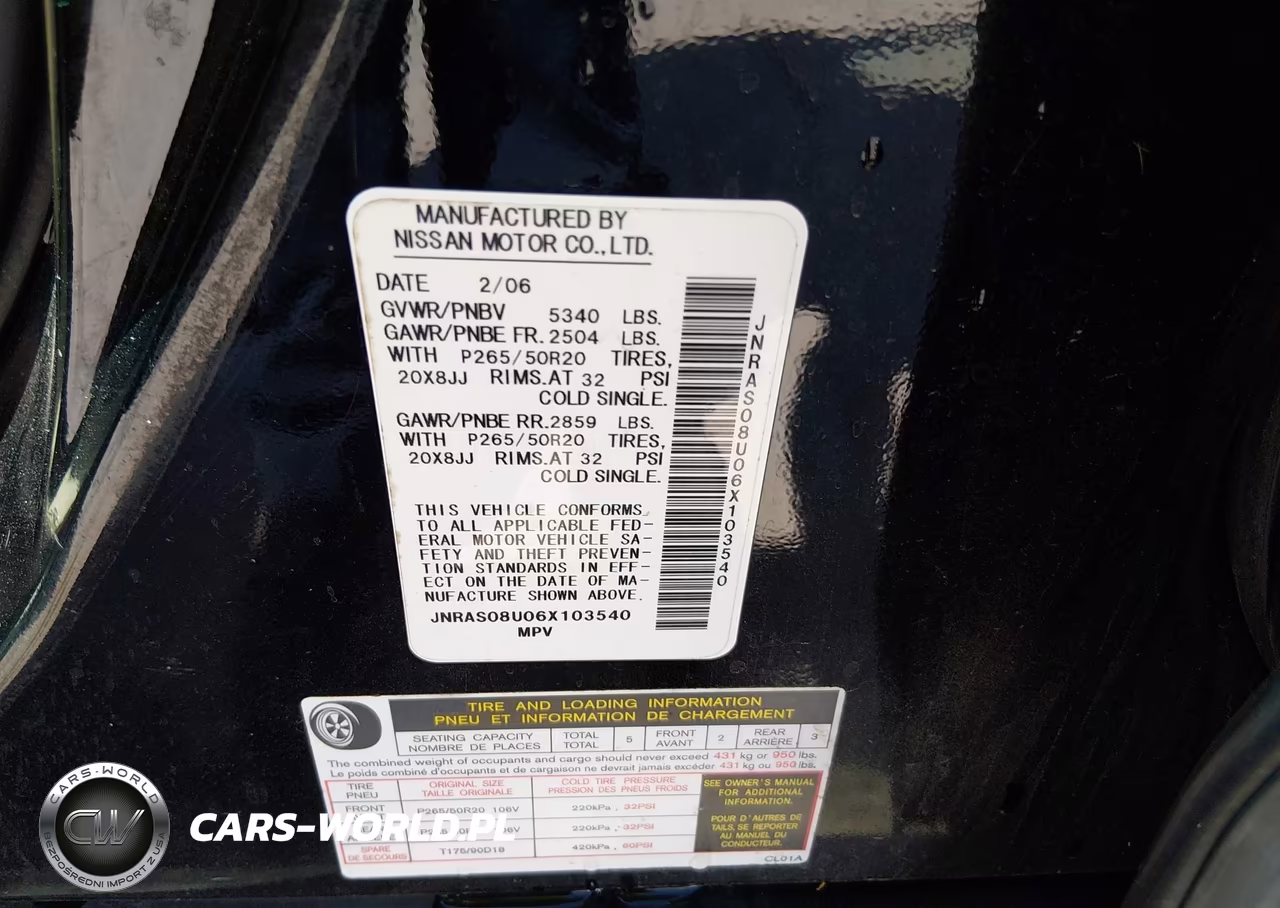2006 Infiniti Fx35 VIN:JNRAS08U06X103540 - 9