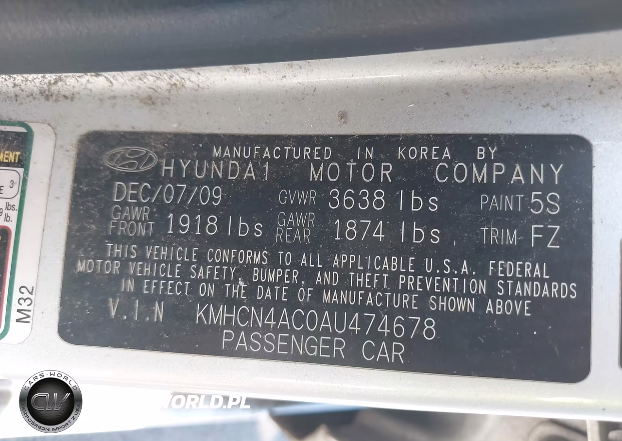 2010 Hyundai Accent Gls VIN:KMHCN4AC0AU474678 - 9