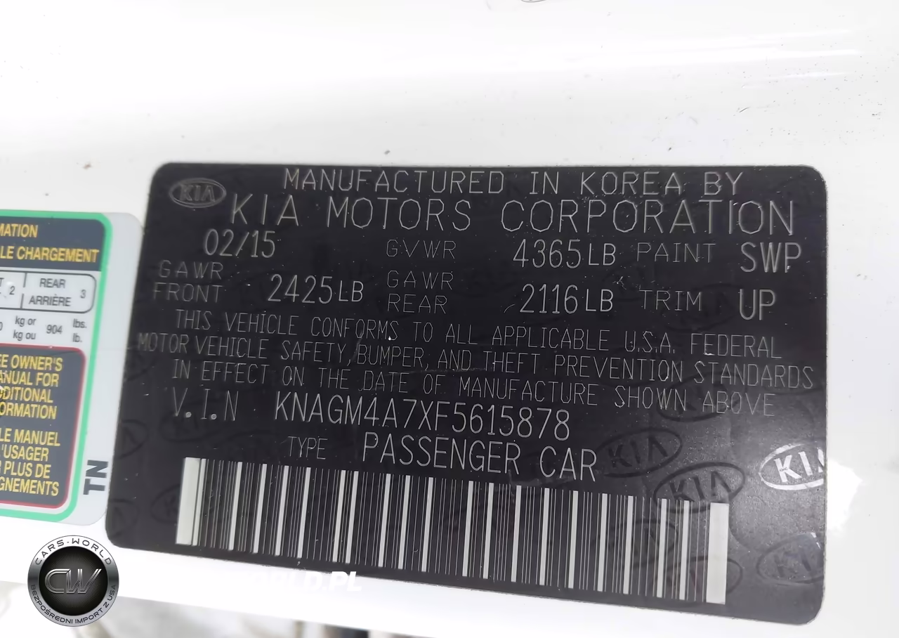 2015 Kia Optima Lx VIN:KNAGM4A7XF5615878 - 9