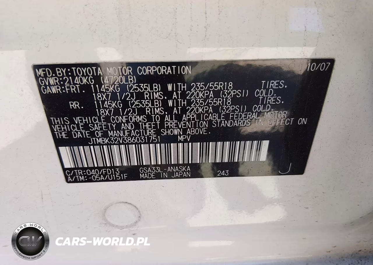2008 Toyota Rav4 Sport V6 VIN:JTMBK32V386031751 - 9
