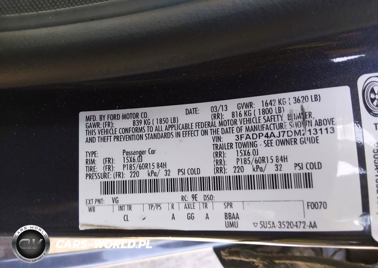 2013 Ford Fiesta S VIN:3FADP4AJ7DM213113 - 9