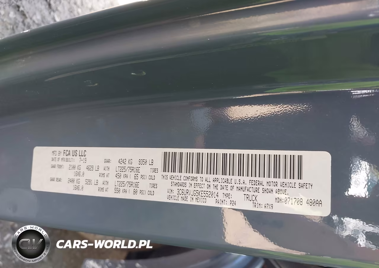 2019 Ram Promaster 3500 Cargo Van High Roof 159 Wb Ext VIN:3C6URVJG5KE552014 - 9