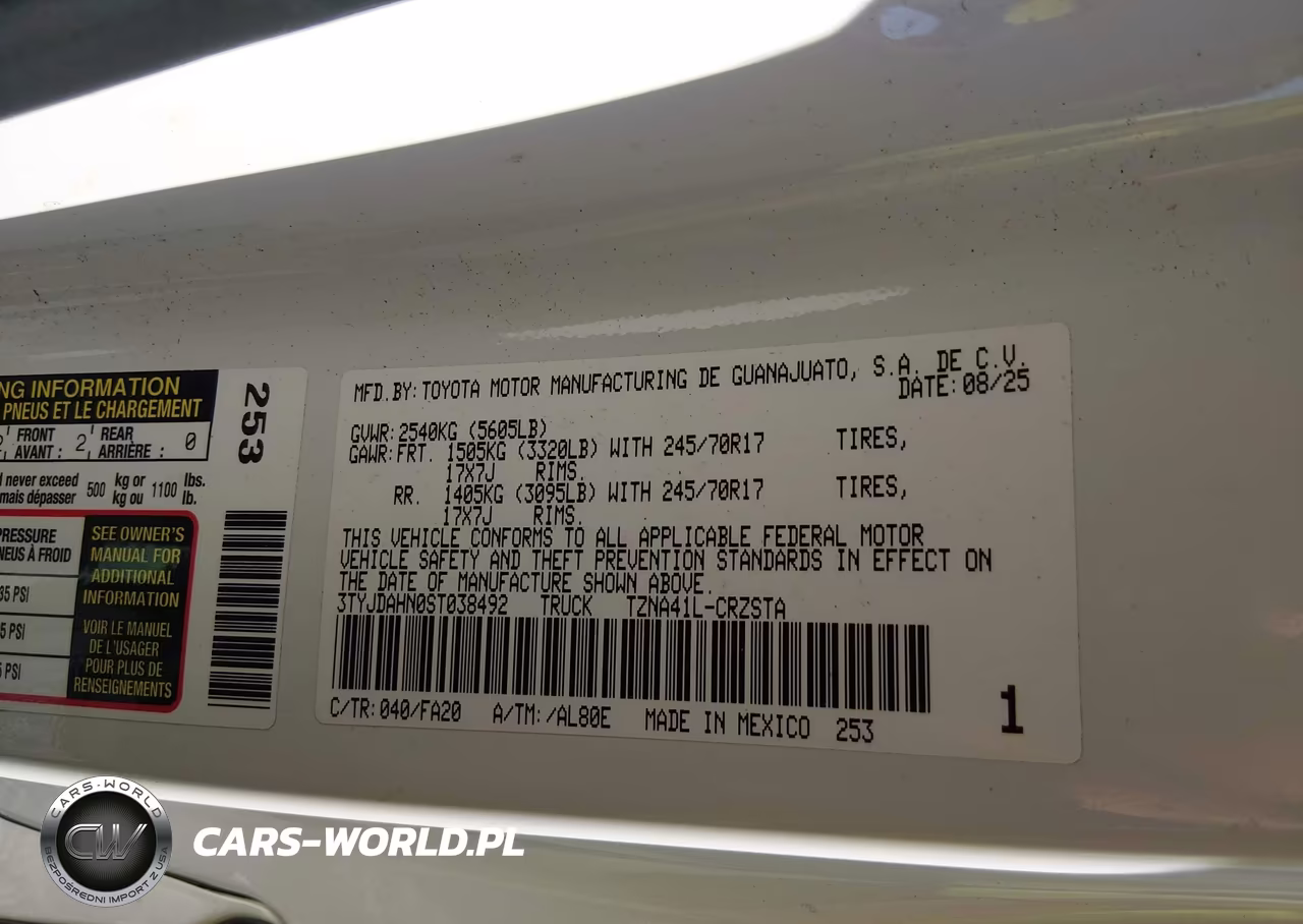 2025 Toyota Tacoma Sr VIN:3TYJDAHN0ST038492 - 9
