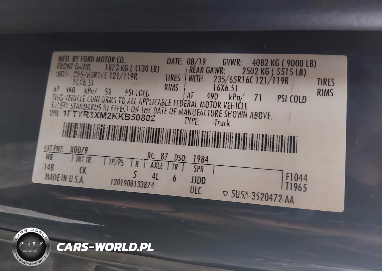 2019 Ford Transit-250 VIN:1FTYR3XM2KKB50802 - 9
