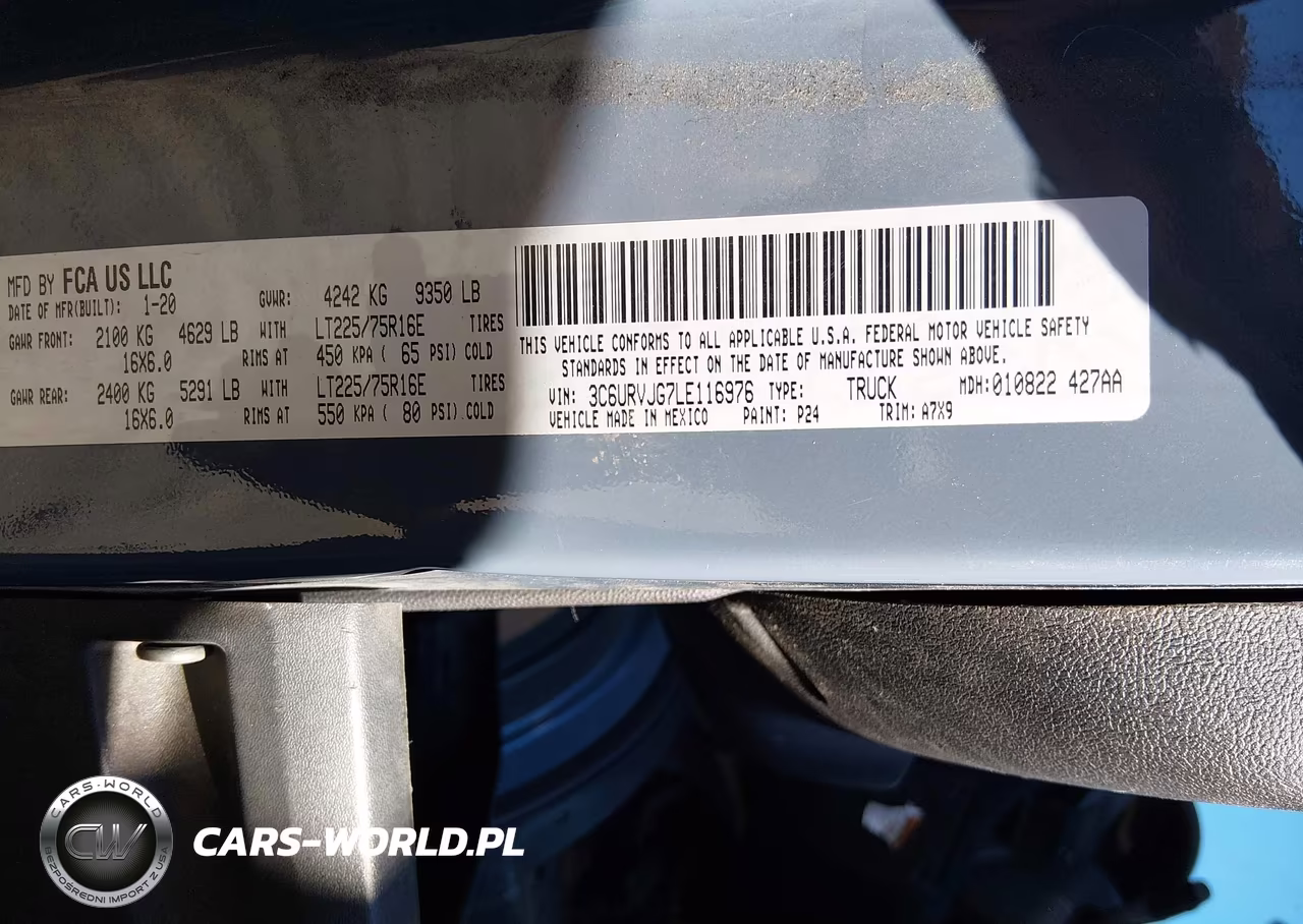 2020 Ram Promaster 3500 Cargo Van High Roof 159 Wb Ext VIN:3C6URVJG7LE116976 - 9