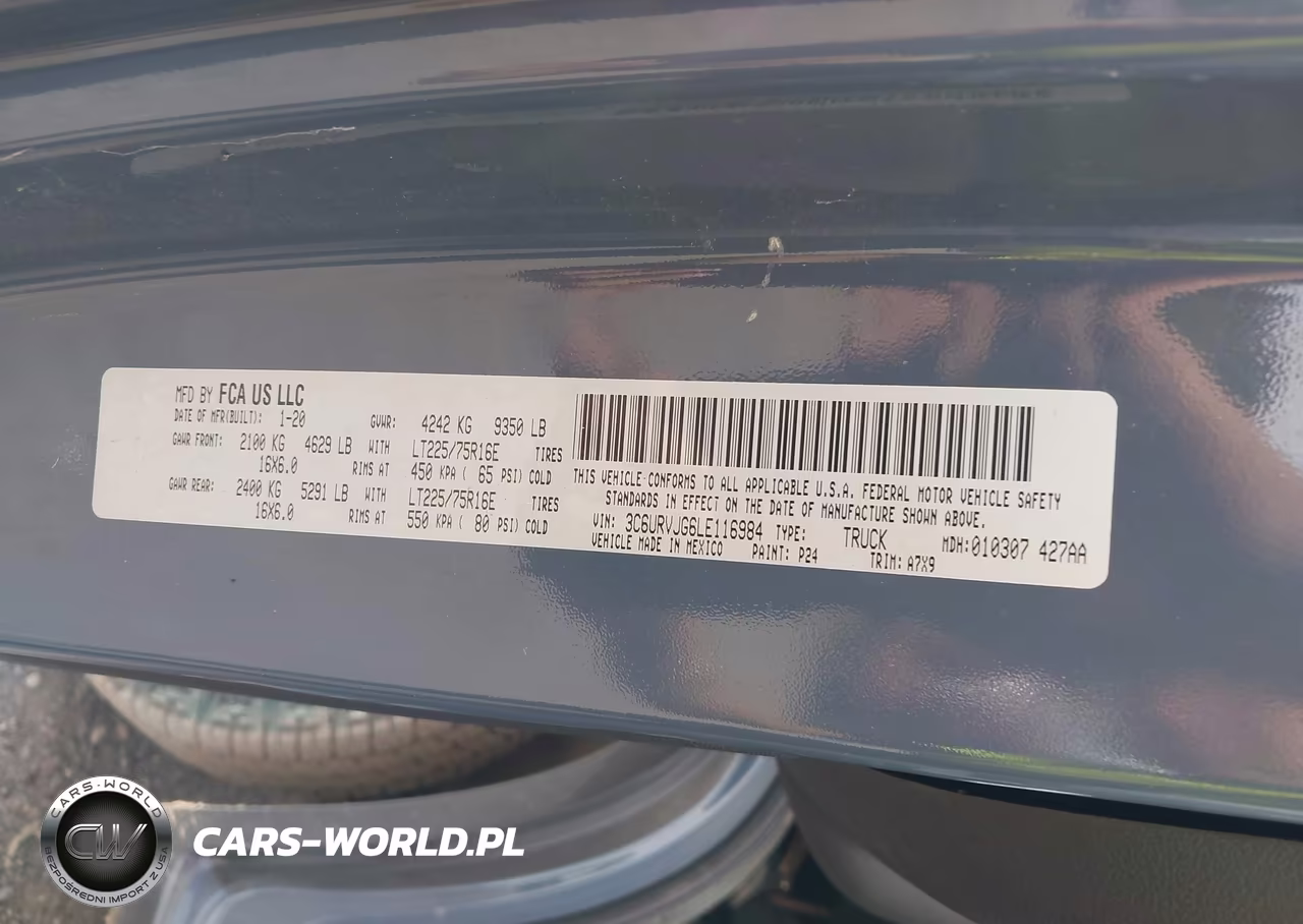 2020 Ram Promaster 3500 Cargo Van High Roof 159 Wb Ext VIN:3C6URVJG6LE116984 - 9