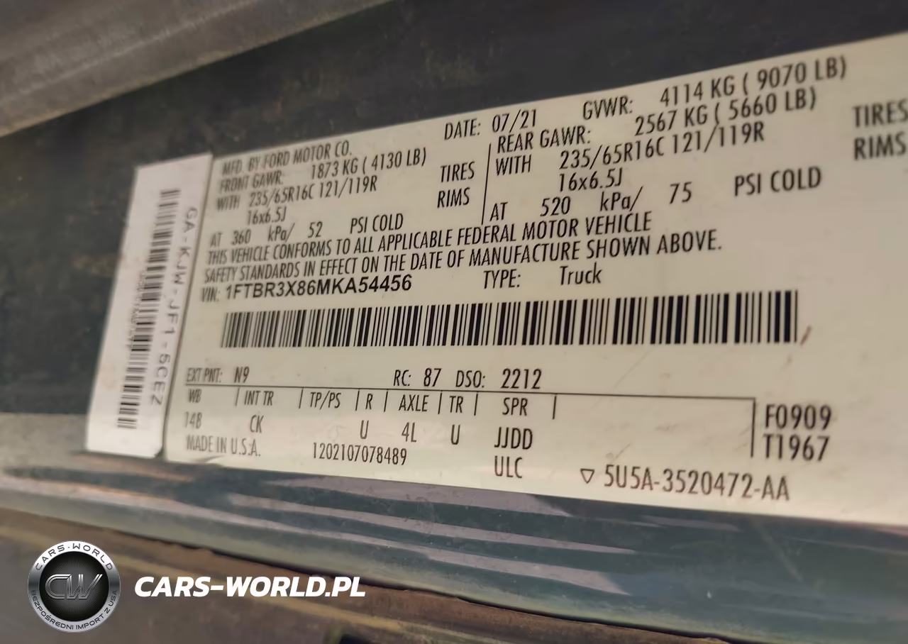 2021 Ford Transit-250 Cargo Van VIN:1FTBR3X86MKA54456 - 9
