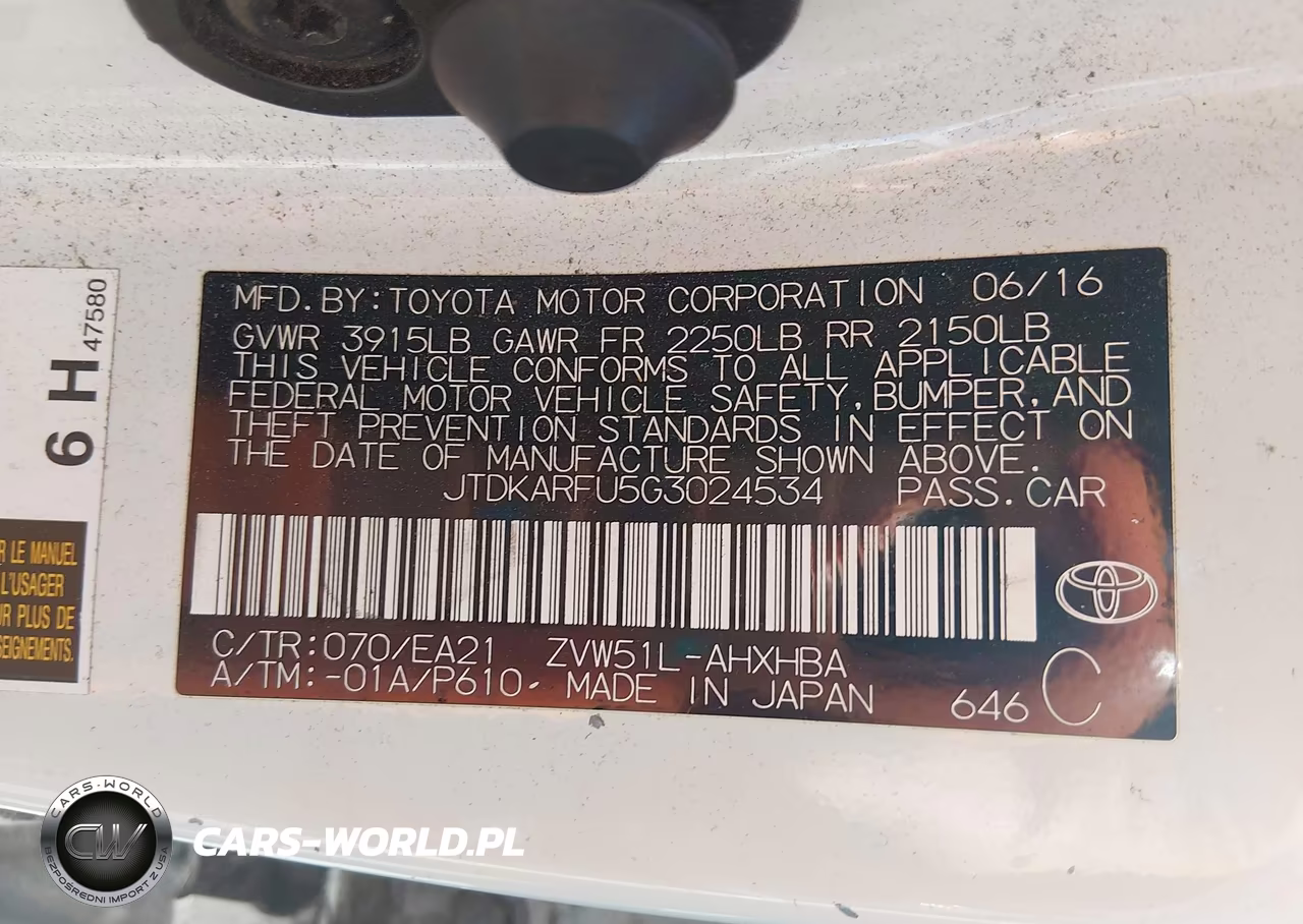 2016 Toyota Prius Four Touring VIN:JTDKARFU5G3024534 - 9