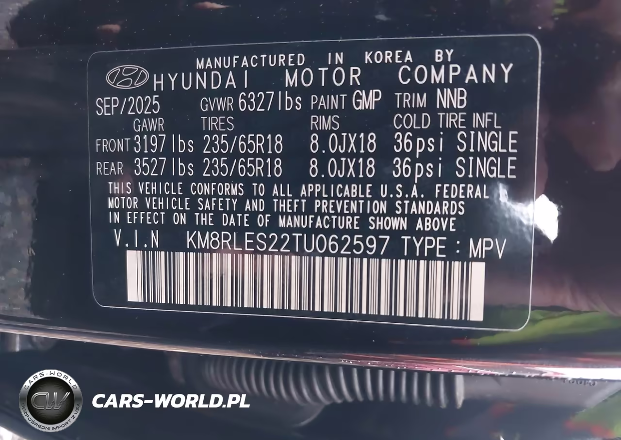 2026 Hyundai Palisade Sel 7P VIN:KM8RLES22TU062597 - 9