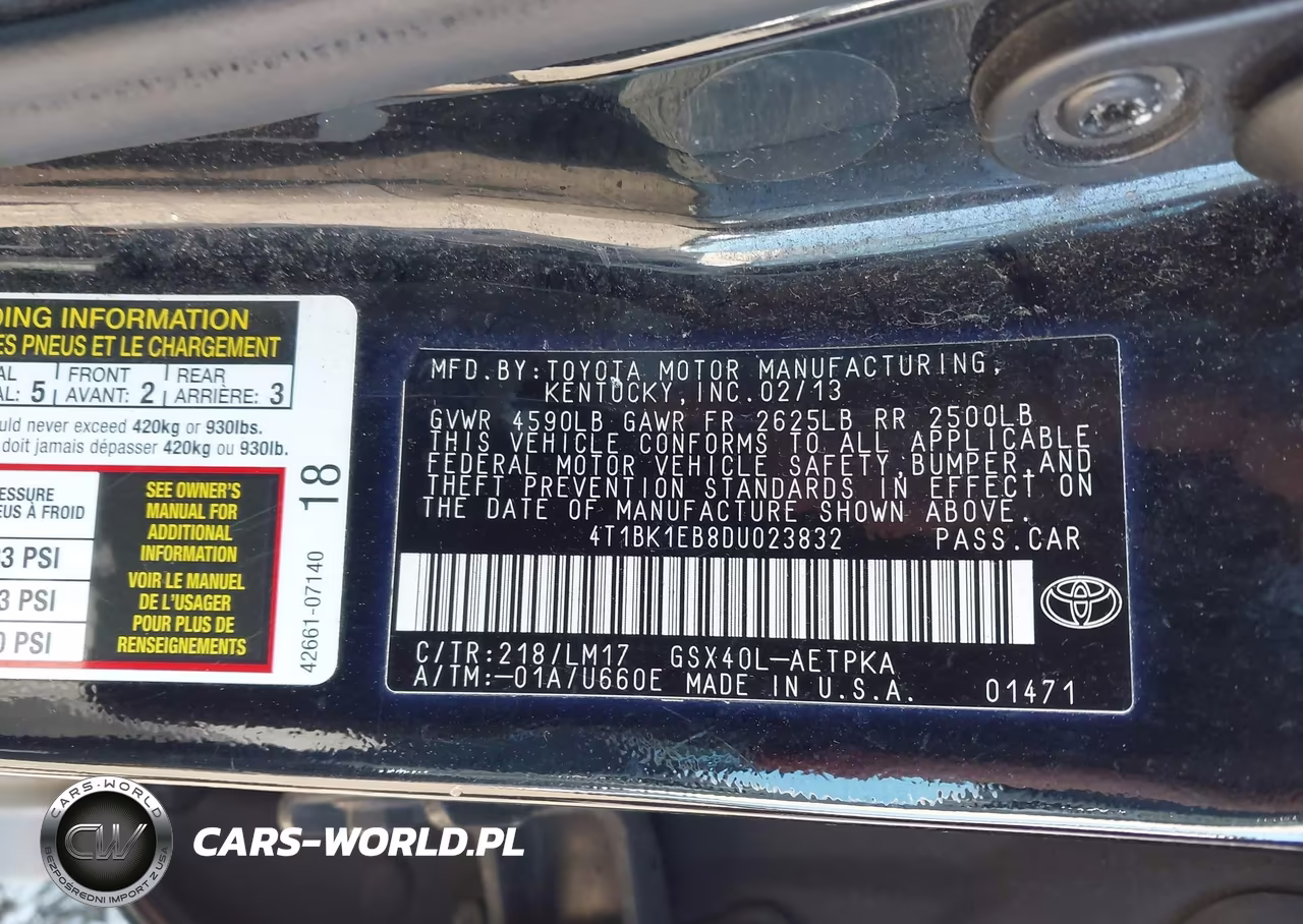 2013 Toyota Avalon Limited VIN:4T1BK1EB8DU023832 - 9