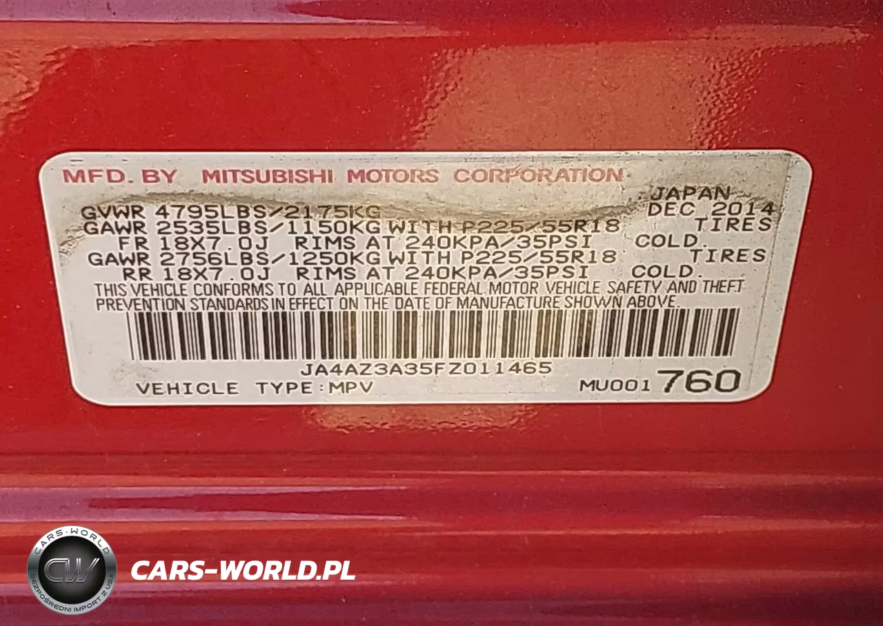 2015 Mitsubishi Outlander Se VIN:JA4AZ3A35FZ011465 - 9