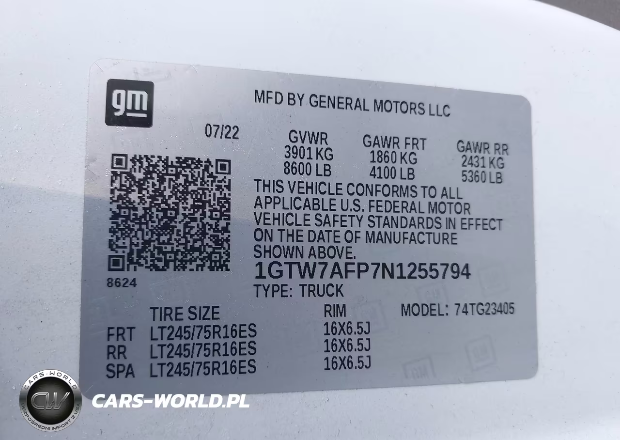2022 GMC Savana Cargo Rwd 2500 Regular Wheelbase Work Van VIN:1GTW7AFP7N1255794 - 9