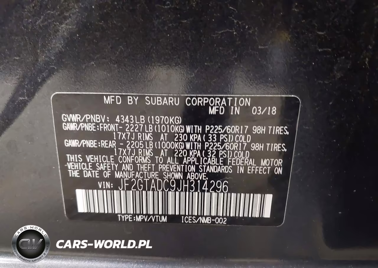 2018 Subaru Crosstrek 2.0I Premium VIN:JF2GTADC9JH314296 - 9