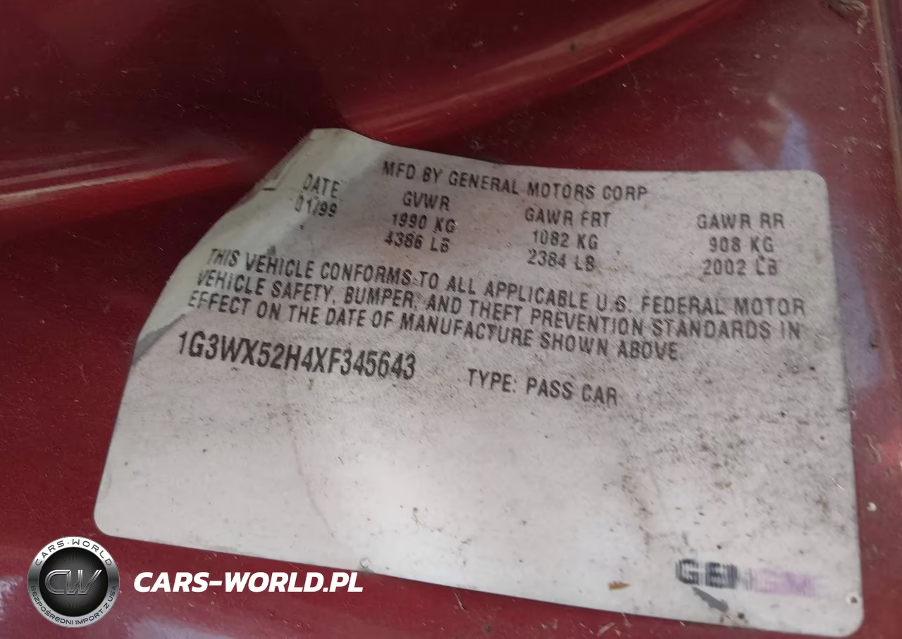 1999 Oldsmobile Intrigue Gls VIN:1G3WX52H4XF345643 - 9