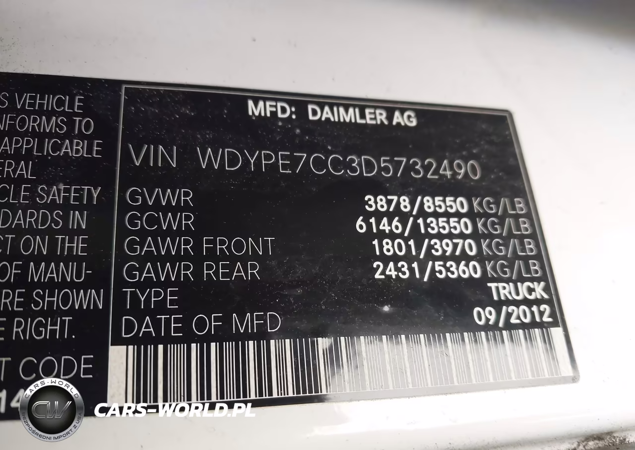 2013 Freightliner Sprinter 2500 VIN:WDYPE7CC3D5732490 - 9