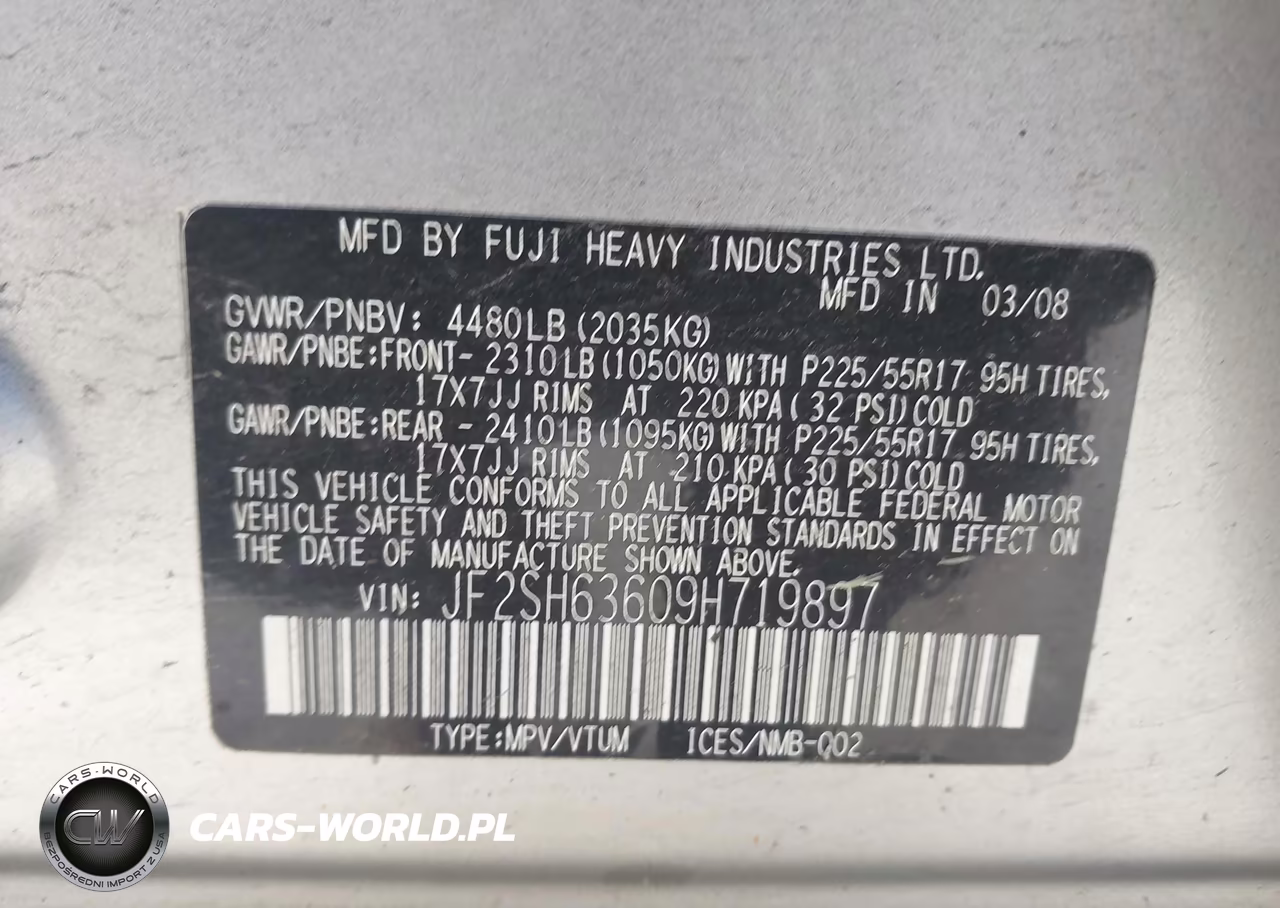 2009 Subaru Forester 2.5X VIN:JF2SH63609H719897 - 9
