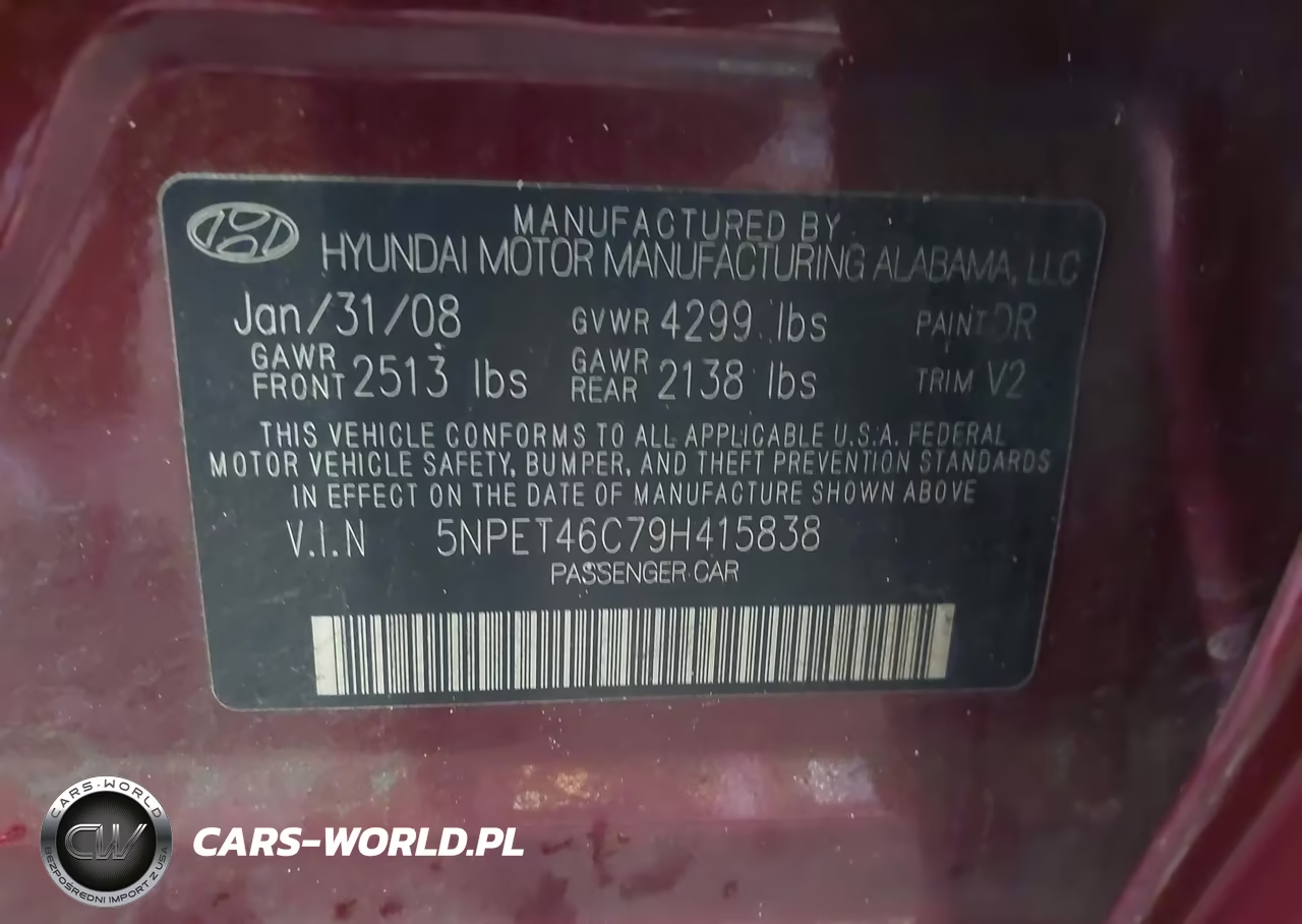 2009 Hyundai Sonata Gls VIN:5NPET46C79H415838 - 9