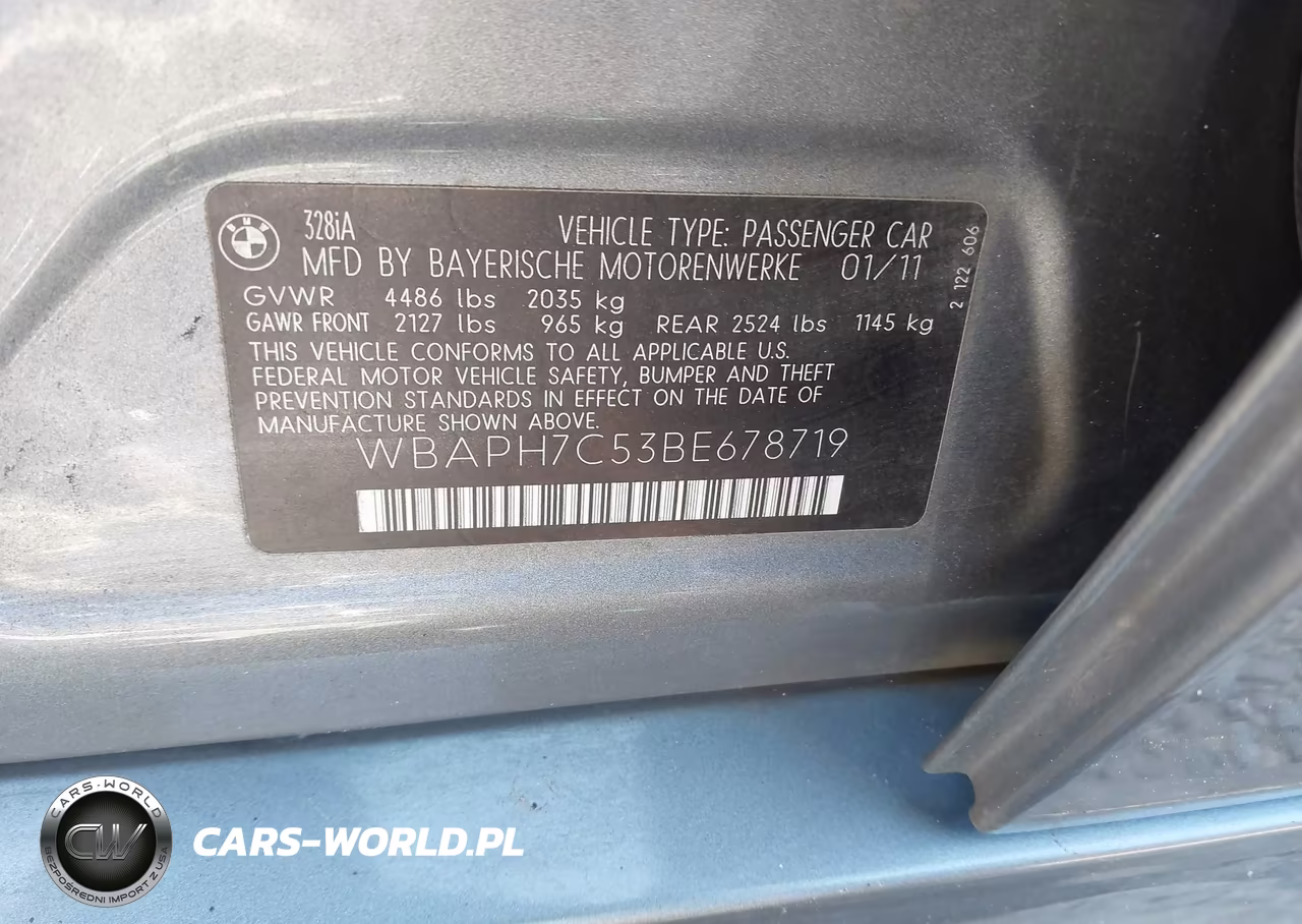 2011 BMW 328I VIN:WBAPH7C53BE678719 - 9
