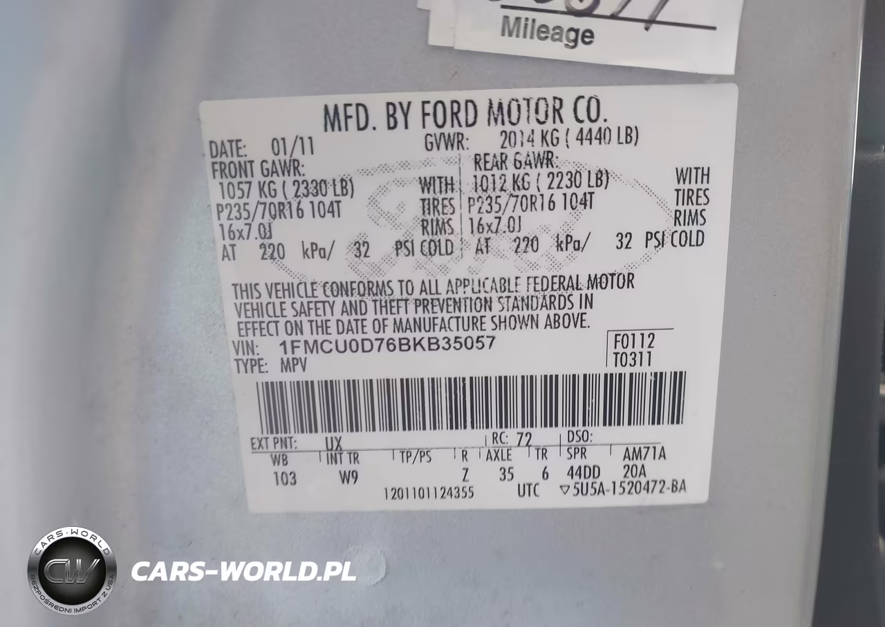 2011 Ford Escape Xlt VIN:1FMCU0D76BKB35057 - 9