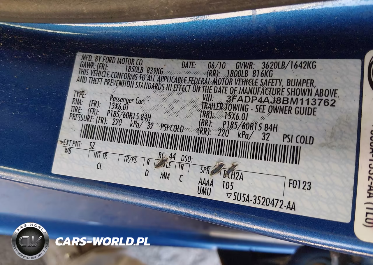 2011 Ford Fiesta S VIN:3FADP4AJ8BM113762 - 9