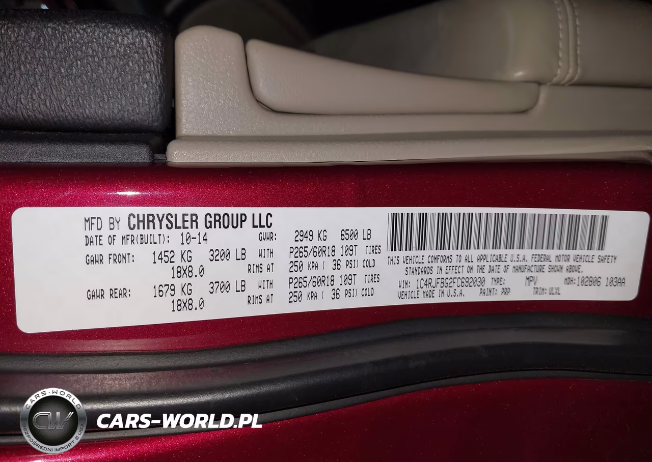 2015 Jeep Grand Cherokee Limited VIN:1C4RJFBG2FC692030 - 9