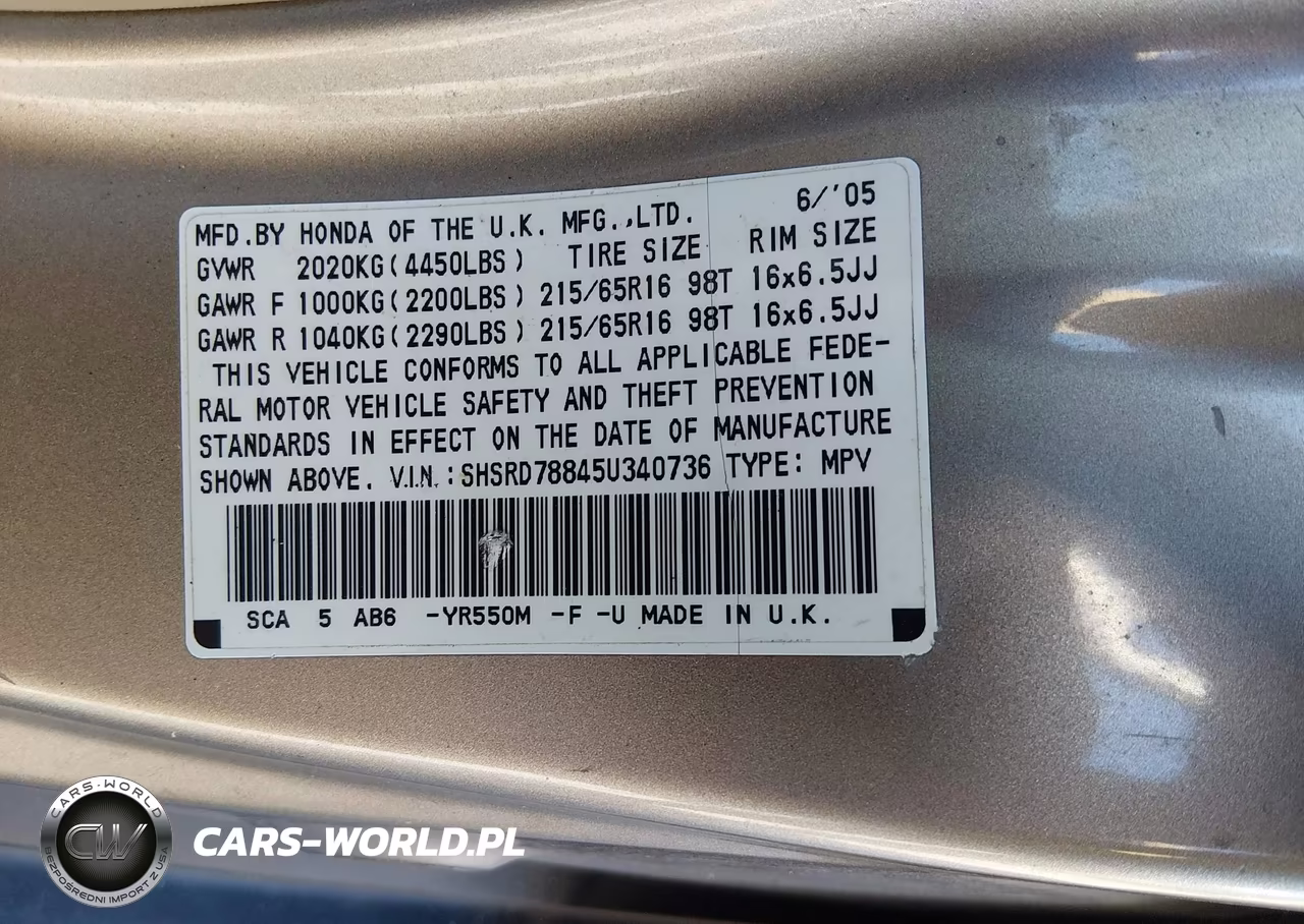 2005 Honda Cr-V Ex VIN:SHSRD78845U340736 - 9