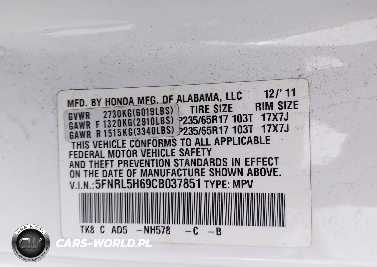2012 Honda Odyssey Ex-L VIN:5FNRL5H69CB037851 - 9