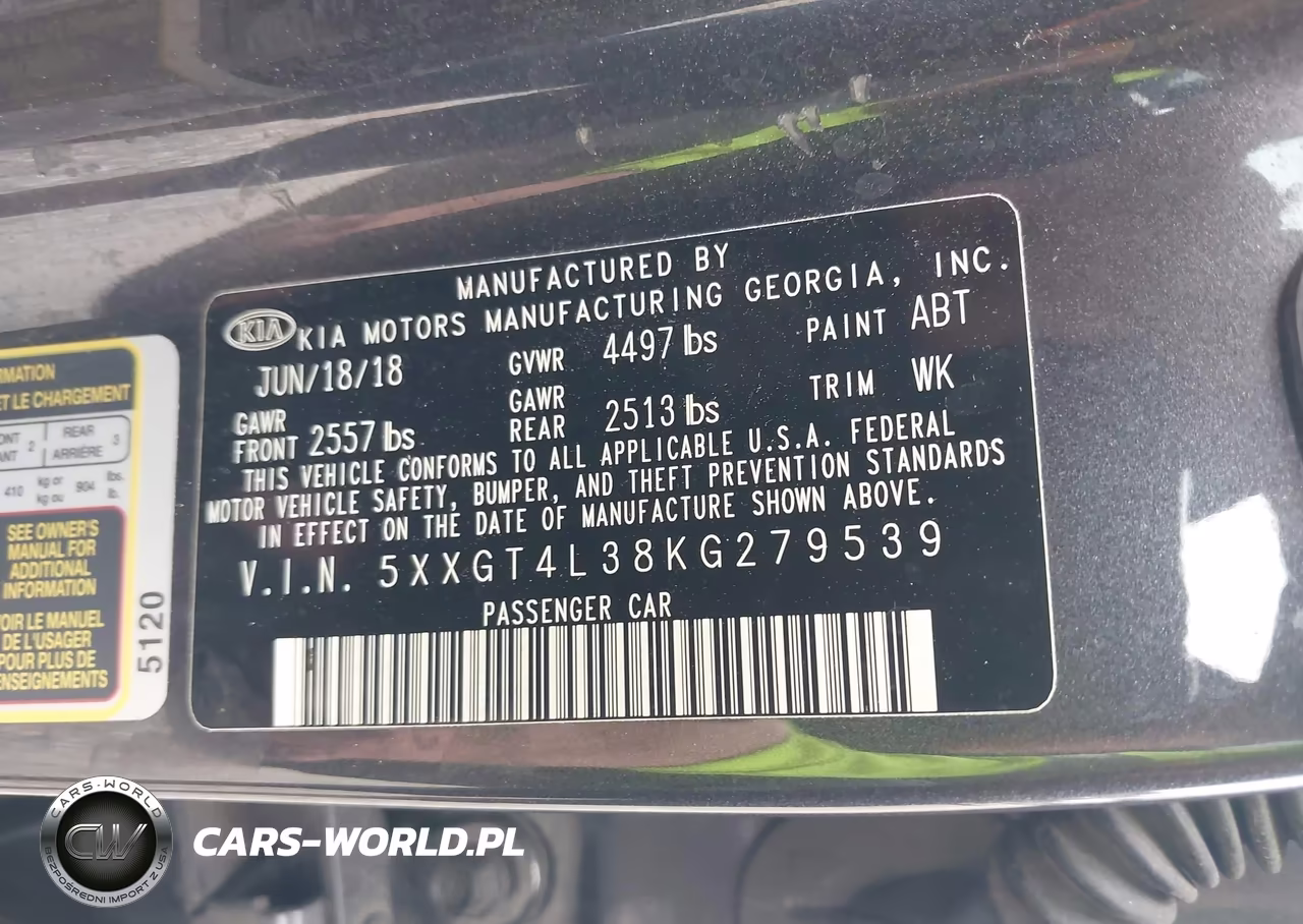 2019 Kia Optima Lx VIN:5XXGT4L38KG279539 - 9