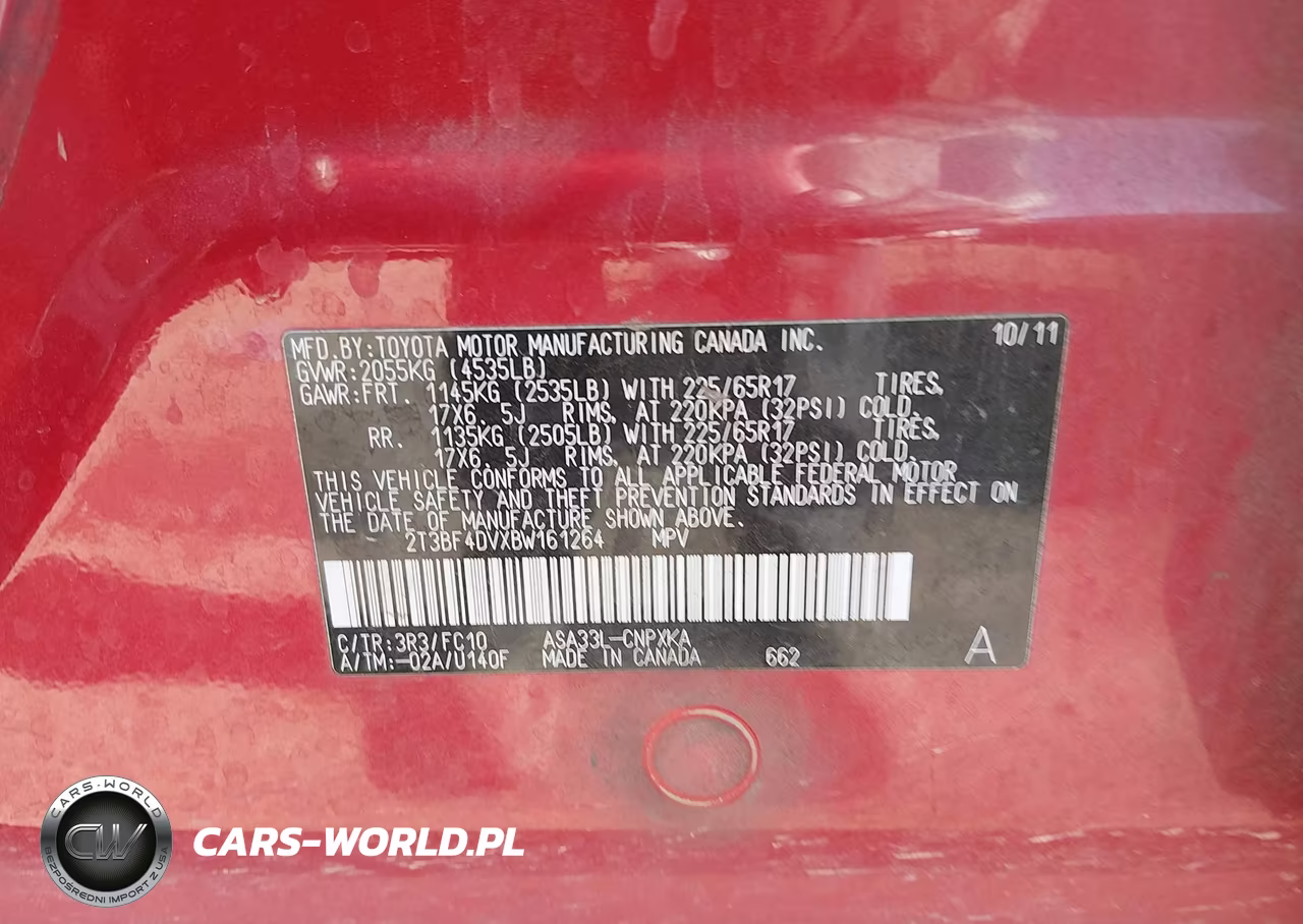 2011 Toyota Rav4 VIN:2T3BF4DVXBW161264 - 9